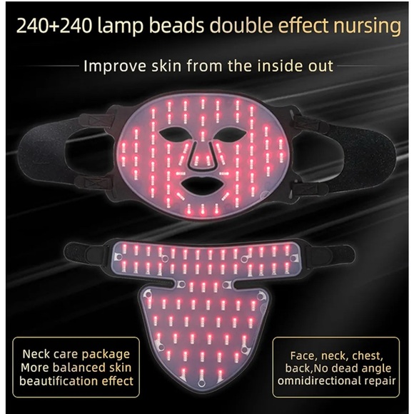 Facial Mask Instrument Near-infrared LED Spectrum Facial Mask Neck Beauty Home - Picture 2 of 3